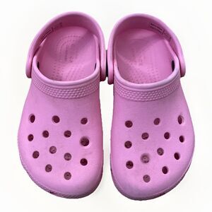 Crocs Pink Classic Clog Shoe Unisex Size Kids C10 Waterproof Casual Slip-on